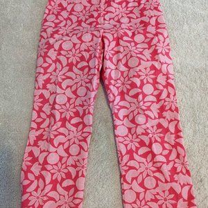 LILLY PULITZER Vintage White Label PINK CITRUS CAPRIS ANKLE PANTS - 10